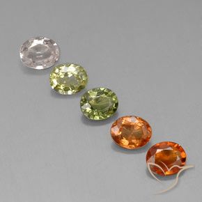 2.38 ctw Multicolor Sapphire Gemstones, Sapphire Gems in Oval Facet Shape for Sale.