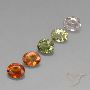 2.38 ctw Multicolor Sapphire Stones, Natural Sapphire in Oval Facet Shape for Sale