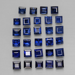 1.55 ct Blue Sapphire Stone, Natural Sapphire in Square Facet Shape for Sale