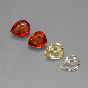 Multicolor Sapphire Gem - 0.4ct Pear Facet (ID: 310931)
