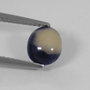 1.58 ct Bi-color Sapphire Stone, Natural Sapphire in Oval Cabochon Shape for Sale