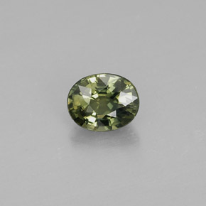 0.56 ct Green Sapphire Gemstone, Sapphire Gem in Oval Facet Shape for Sale.