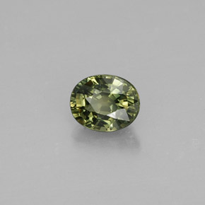 0.56 ct Green Sapphire Stone, Natural Sapphire in Oval Facet Shape for Sale