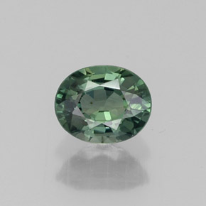 0.48 ct Green Sapphire Gemstone, Sapphire Gem in Oval Facet Shape for Sale.
