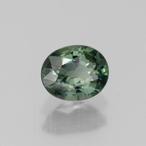 0.48 ct Green Sapphire Stone, Natural Sapphire in Oval Facet Shape for Sale