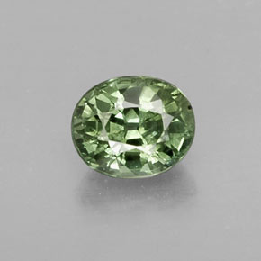 0.64 ct Green Sapphire Gemstone, Sapphire Gem in Oval Facet Shape for Sale.