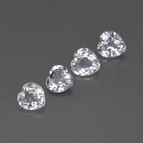 1.39 ct White Sapphire Gemstone, Sapphire Gem in Heart Facet Shape for Sale.