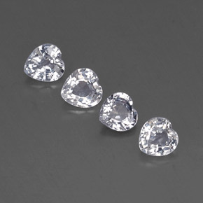 1.39 ct White Sapphire Stone, Natural Sapphire in Heart Facet Shape for Sale