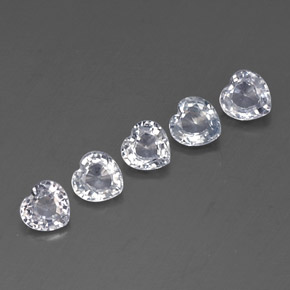 1.70 ct White Sapphire Gemstone, Sapphire Gem in Heart Facet Shape for Sale.