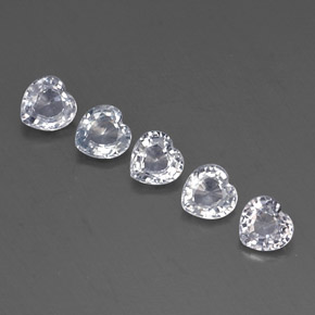 1.70 ct White Sapphire Stone, Natural Sapphire in Heart Facet Shape for Sale
