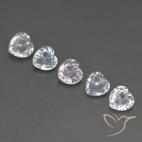 1.69 ctw White Sapphire Stones, Natural Sapphire in Heart Facet Shape for Sale