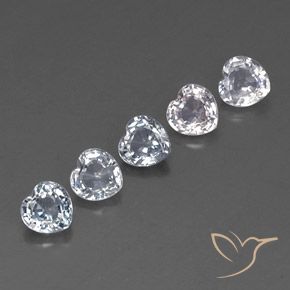 1.95 ct Loose White Sapphire, 4.3 x 4.2 mm Heart Cut From Sri Lanka, Photo A