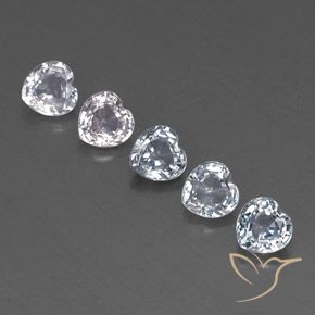 1.95 ctw White Sapphire Stones, Natural Sapphire in Heart Facet Shape for Sale