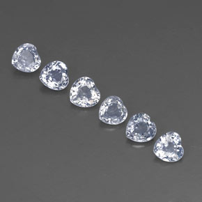 1.68 ctw White Sapphire Stones, Natural Sapphire in Heart Facet Shape for Sale