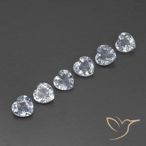 1.98 ct Loose White Sapphire, 4.2 x 4.1 mm Heart Cut From Sri Lanka, Photo A
