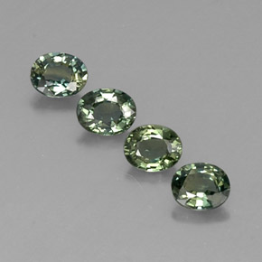 1.65 ct Green Sapphire Gemstone, Sapphire Gem in Oval Facet Shape for Sale.