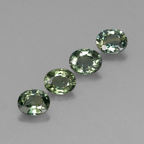 1.65 ct Green Sapphire Stone, Natural Sapphire in Oval Facet Shape for Sale