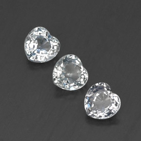 1.11 ct White Sapphire Stone, Natural Sapphire in Heart Facet Shape for Sale