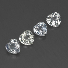 1.35 ct White Sapphire Gemstone, Sapphire Gem in Heart Facet Shape for Sale.