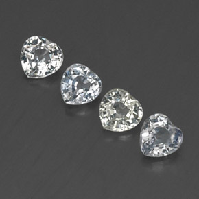 1.35 ct White Sapphire Stone, Natural Sapphire in Heart Facet Shape for Sale