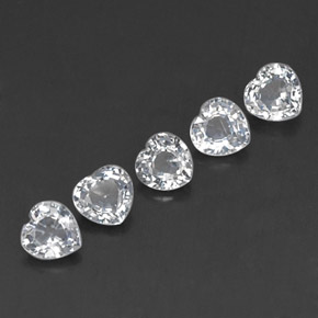 1.53 ct White Sapphire Gemstone, Sapphire Gem in Heart Facet Shape for Sale.