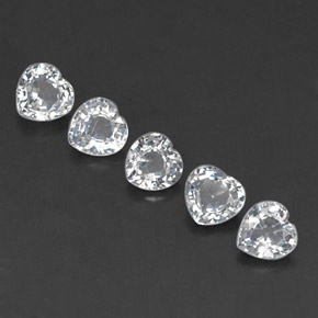 1.53 ct White Sapphire Stone, Natural Sapphire in Heart Facet Shape for Sale