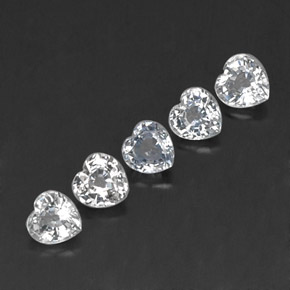 1.66 ct White Sapphire Gemstone, Sapphire Gem in Heart Facet Shape for Sale.