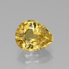 1.85 ct Yellow Sapphire Gemstone, Sapphire Gem in Pear Facet Shape for Sale.