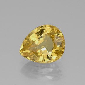 1.85 ct Yellow Sapphire Stone, Natural Sapphire in Pear Facet Shape for Sale