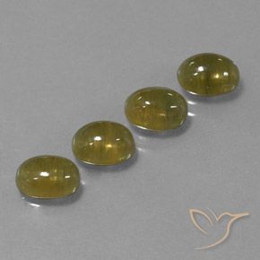 5.74 ctw Golden Sapphire Stones, Natural Sapphire in Oval Cabochon Shape for Sale