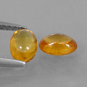 1.19 ct Orange Sapphire Gemstone, Sapphire Gem in Oval Cabochon Shape for Sale.