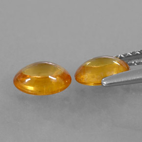 Sapphire Gemstone in 5.9 x 4.2 mm Size for Sale, Sapphire Stone in Yellow Orange Color