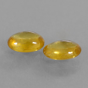 1.38 ct Yellow Sapphire Stone, Natural Sapphire in Oval Cabochon Shape for Sale