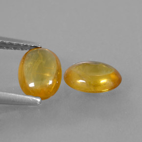 1.52 ct Orange Sapphire Gemstone, Sapphire Gem in Oval Cabochon Shape for Sale.