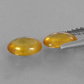 Sapphire Gemstone in 6.6 x 4.9 mm Size for Sale, Sapphire Stone in Yellow Orange Color