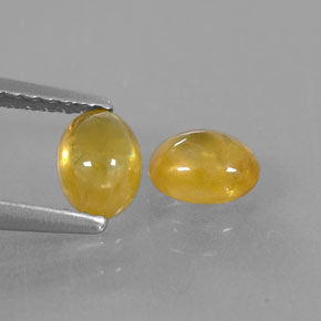 1.36 ct Yellow Sapphire Gemstone, Sapphire Gem in Oval Cabochon Shape for Sale.