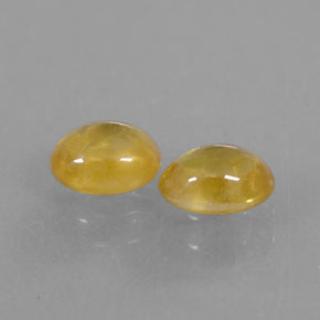 1.36 ct Yellow Sapphire Stone, Natural Sapphire in Oval Cabochon Shape for Sale