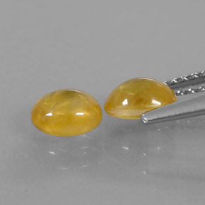 Sapphire Gemstone in 5.8 x 4.2 mm Size for Sale, Sapphire Stone in Yellow Golden Color
