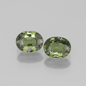 0.75 ct Green Sapphire Gemstone, Sapphire Gem in Oval Facet Shape for Sale.