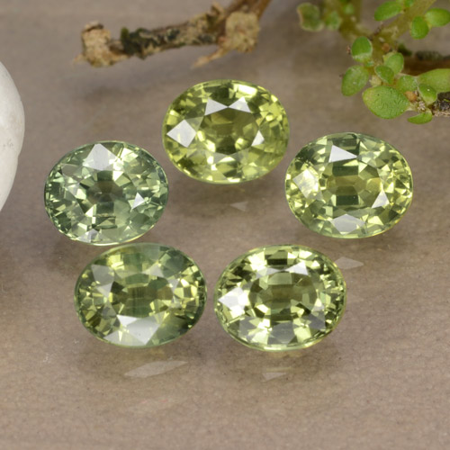 Warm Green Сапфир Камень - 0.6ct Фасетный Овал (ID: 315721)
