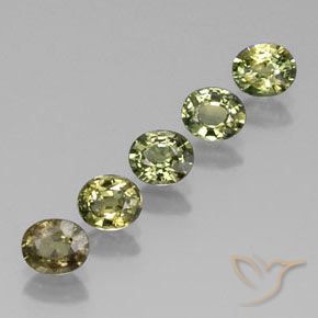 2.35 ctw Green Sapphire Stones, Natural Sapphire in Oval Facet Shape for Sale