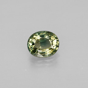 0.46 ct Green Sapphire Gemstone, Sapphire Gem in Oval Facet Shape for Sale.
