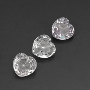 1.07 ct White Sapphire Gemstone, Sapphire Gem in Heart Facet Shape for Sale.