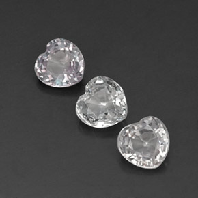 1.07 ct White Sapphire Stone, Natural Sapphire in Heart Facet Shape for Sale