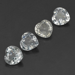 1.87 ct White Sapphire Gemstone, Sapphire Gem in Heart Facet Shape for Sale.