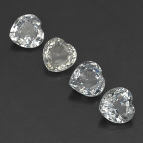 1.87 ct White Sapphire Stone, Natural Sapphire in Heart Facet Shape for Sale