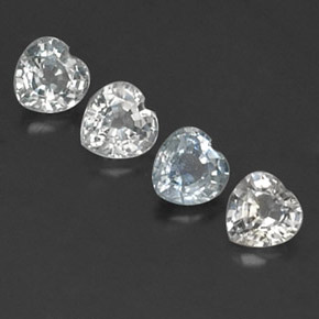 1.23 ctw White Sapphire Stones, Natural Sapphire in Heart Facet Shape for Sale