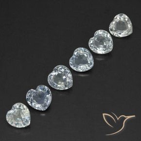 1.86 ct White Sapphire, 4 x 4 mm Heart Cut From Sri Lanka, Photo A