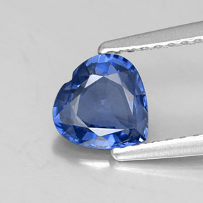 1.06 ct Blue Sapphire Gemstone, Sapphire Gem in Heart Facet Shape for Sale.