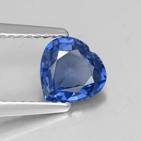 1.06 ct Blue Sapphire Stone, Natural Sapphire in Heart Facet Shape for Sale
